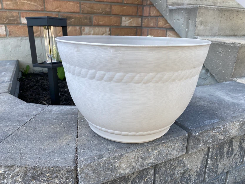 Large Gray Plastic Planter Pot