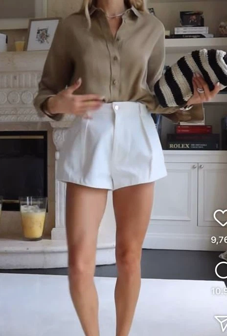 ZARA White Tailored Denim Shorts