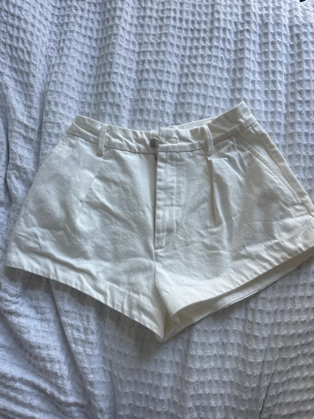 ZARA White Tailored Denim Shorts - photo 3