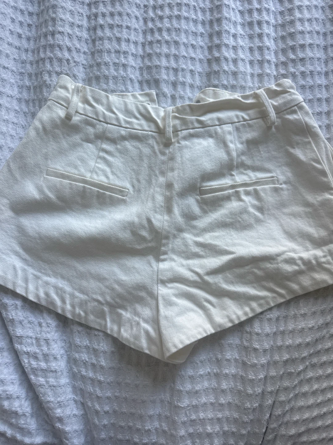 ZARA White Tailored Denim Shorts - photo 4