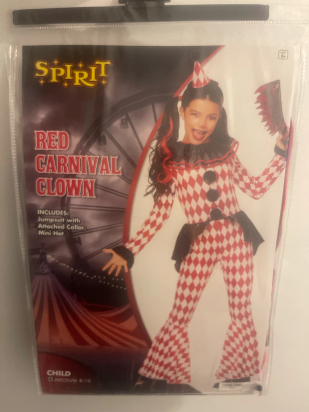 Spirit Halloween Red Carnival Clown Costume