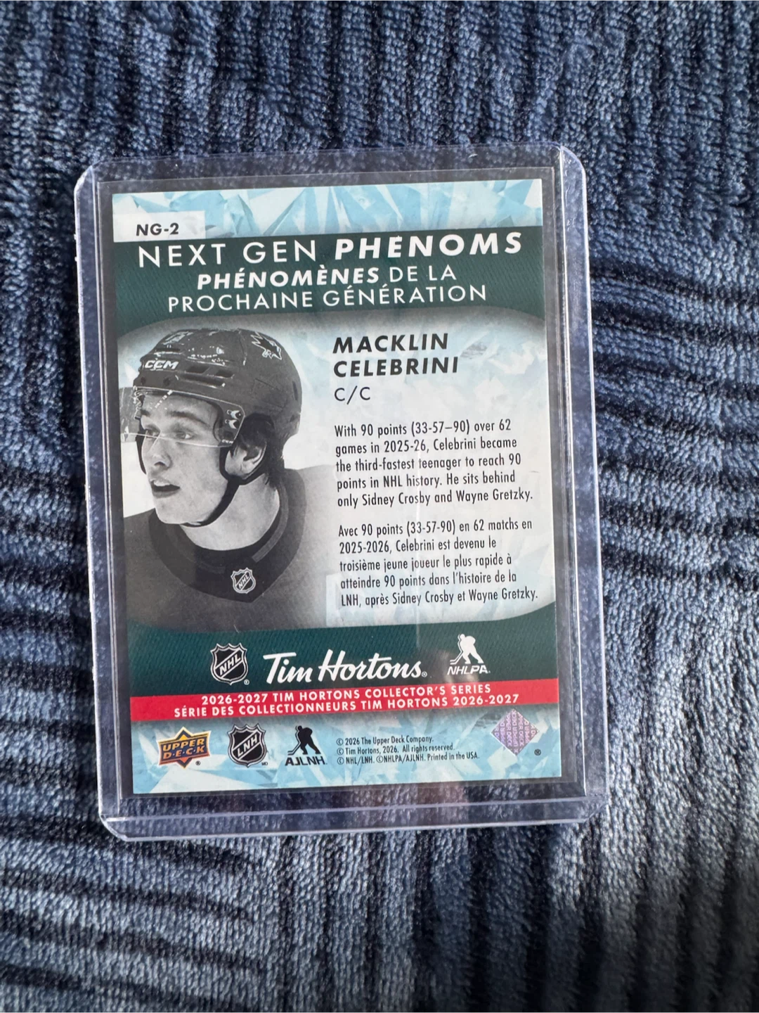 Macklin Celebrini Next Gen Phenoms Card - photo 2