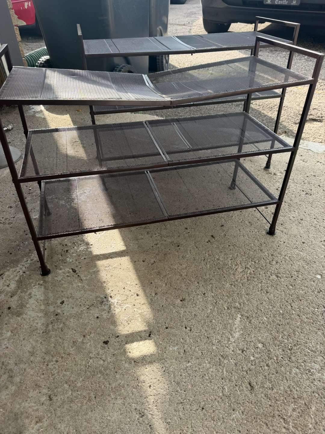 Metal Mesh 3-Tier Shoe Rack (2)