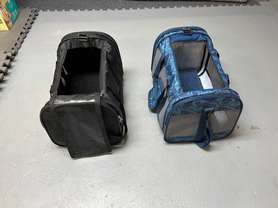 Two soft-sided pet carriers