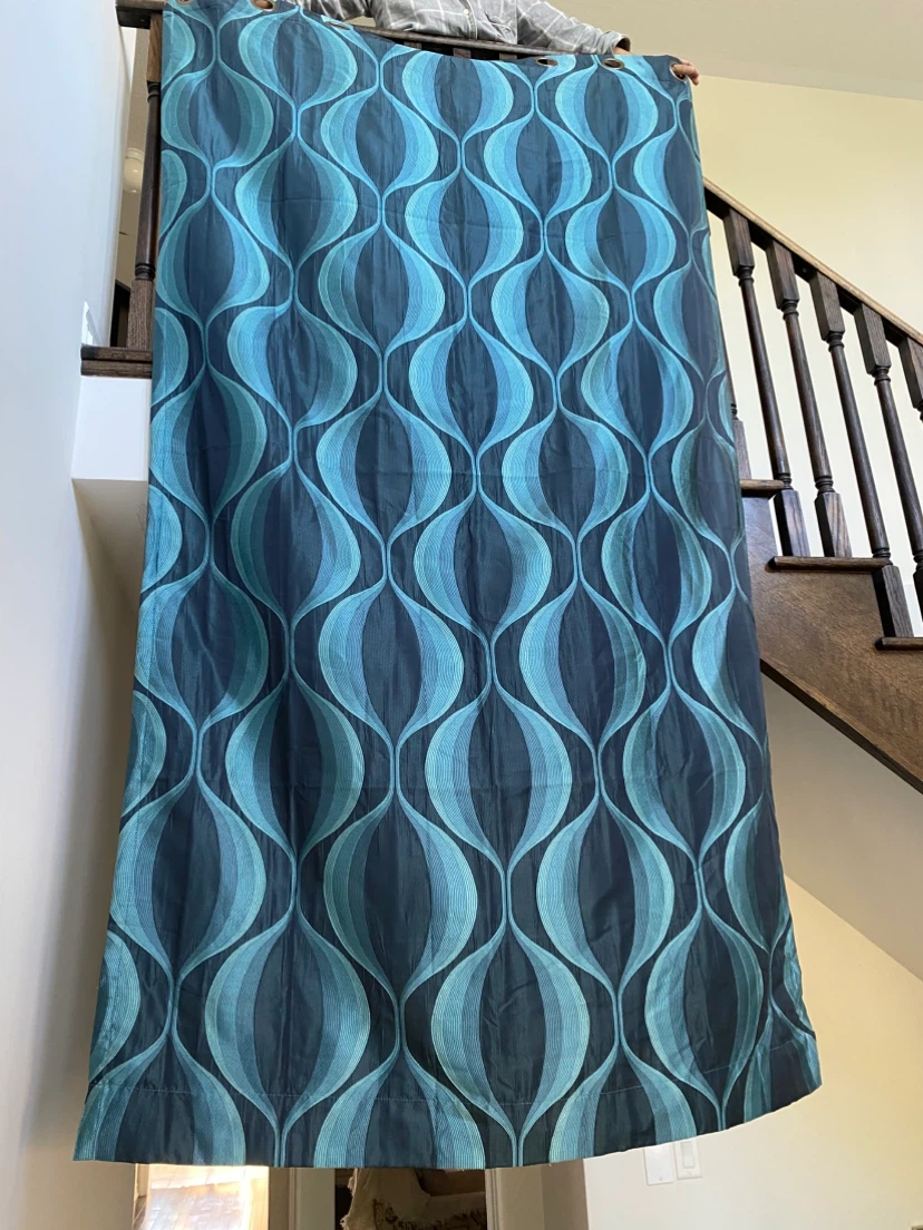 Blue & Teal Room Darkening Grommet Curtain Panels (2 Pairs)