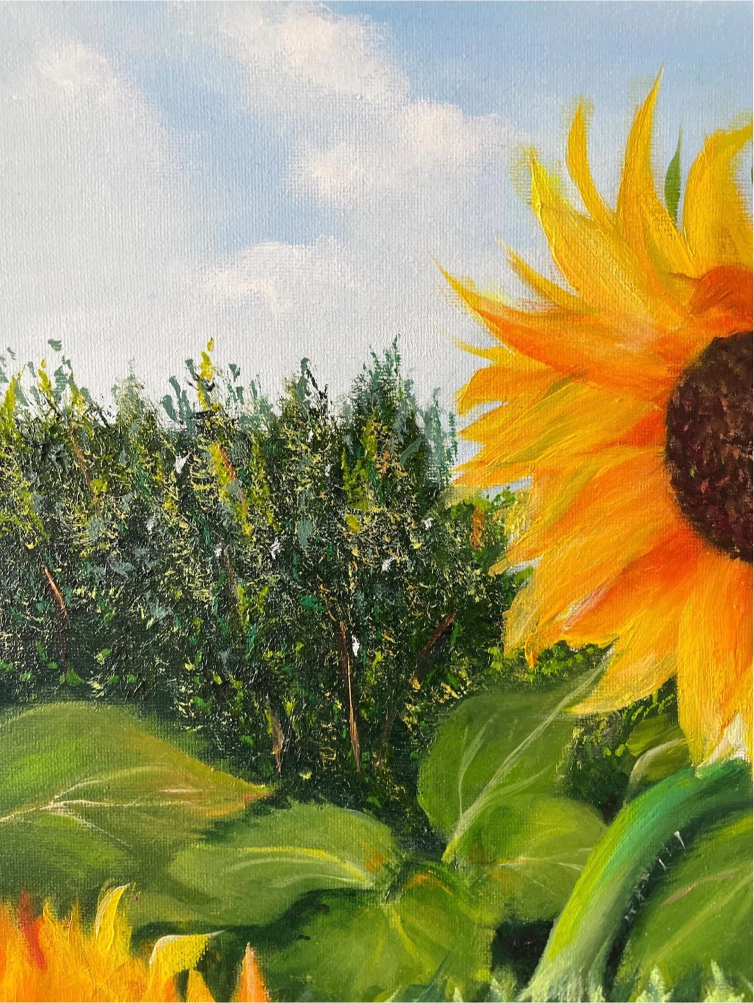 Original Sunflower Painting,Farmhouse Wall Decor (20×16 Inch) - photo 2