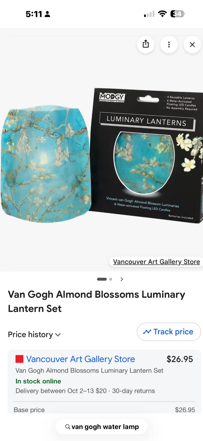 Modgy Monet Water Lilies Luminary Lanterns