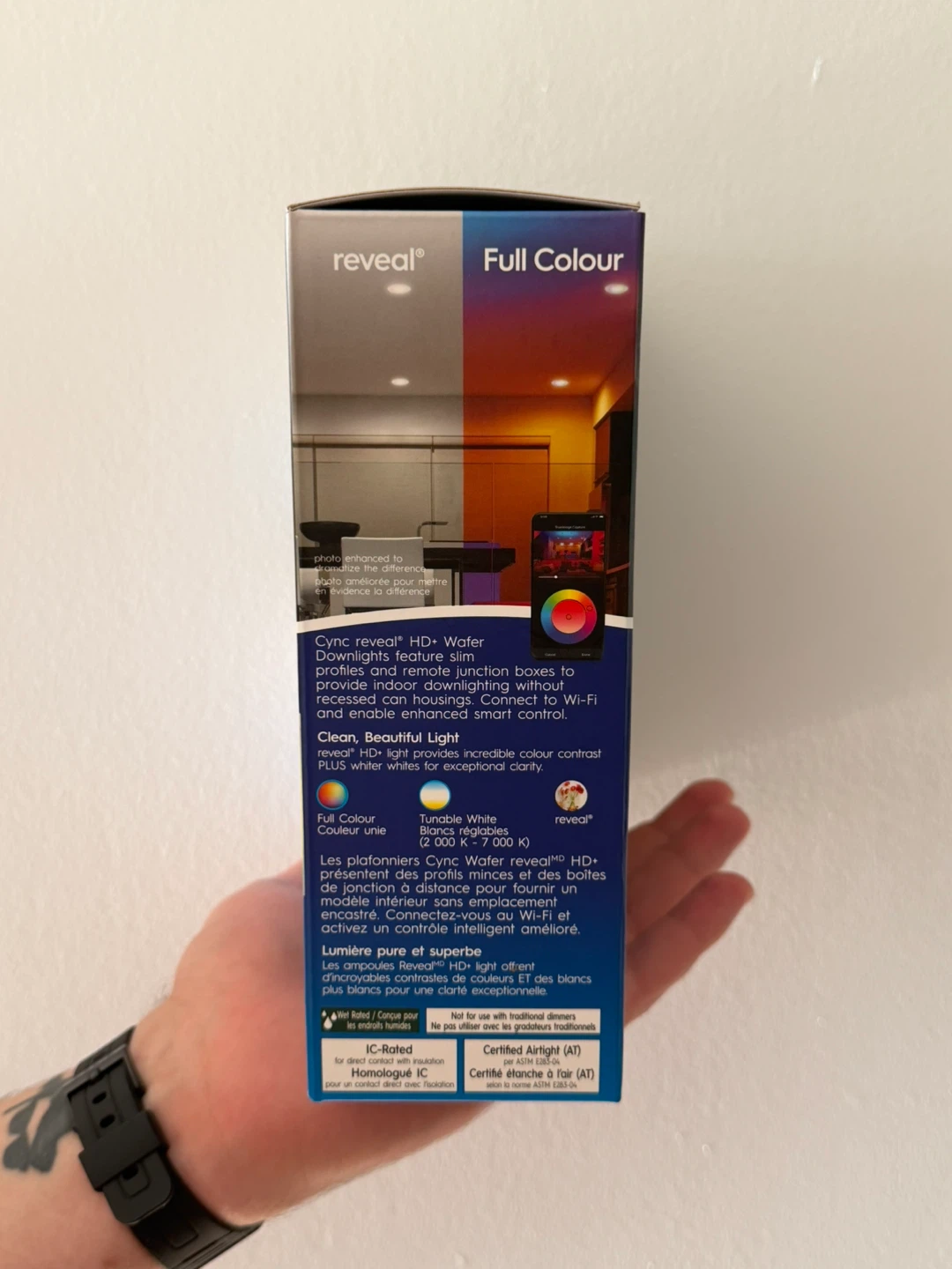GE CYNC Full Color 6-in Wafer LED, Includes Junction Box, 1-Pack - photo 2