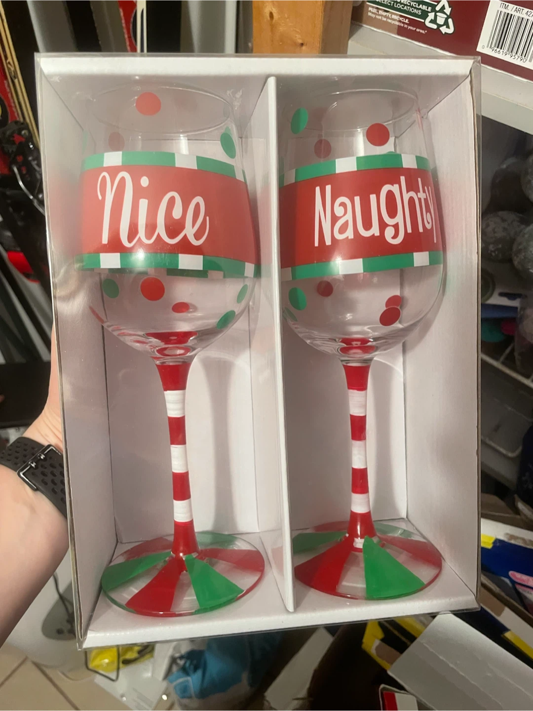 Nice and Naughty Holiday Wine Glass Set