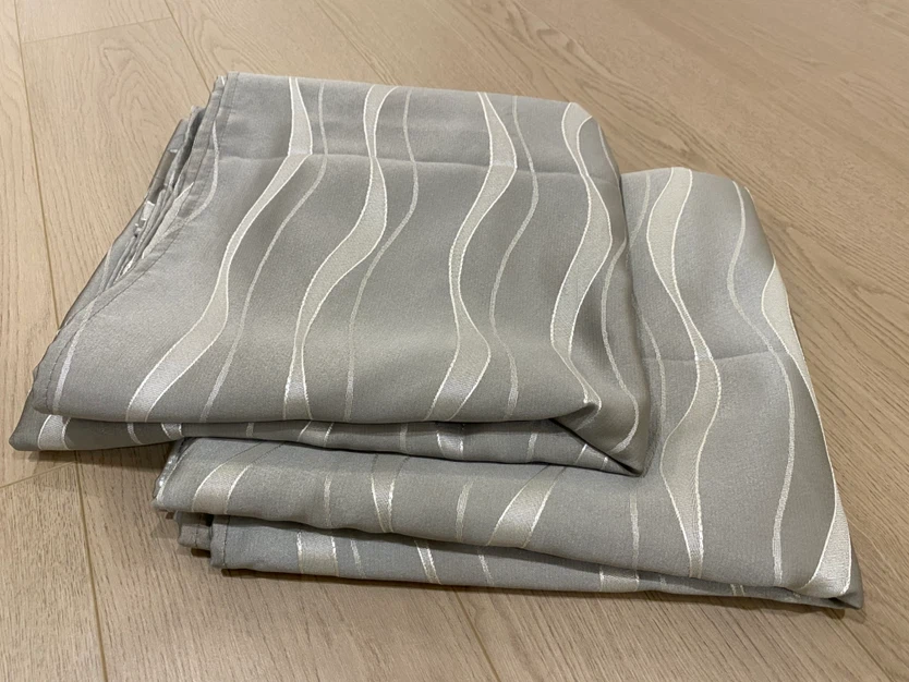 Gray & Silver Light Filtering Curtain Panels (1 Pair) - photo 2
