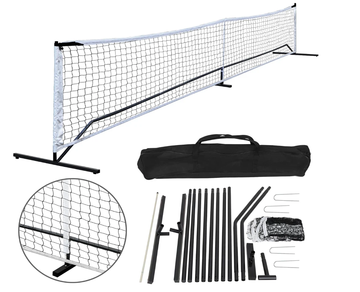 Portable Pickleball Net System with Balls and Markers