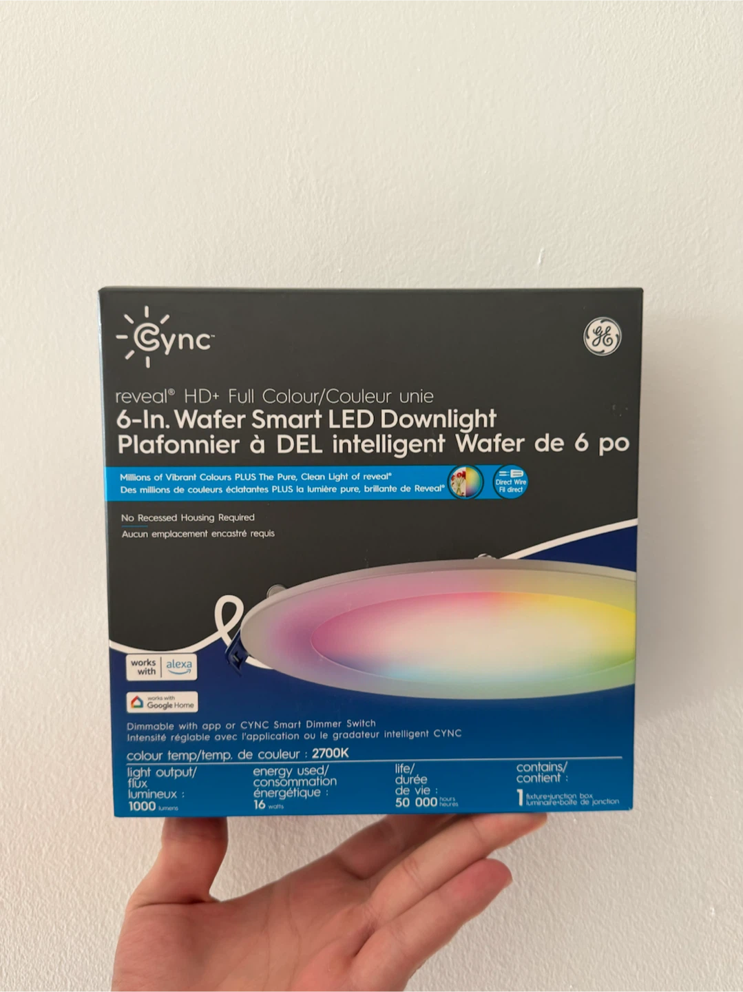 GE Cync Reveal HD+ 6-in. Smart LED Wafer Downlight