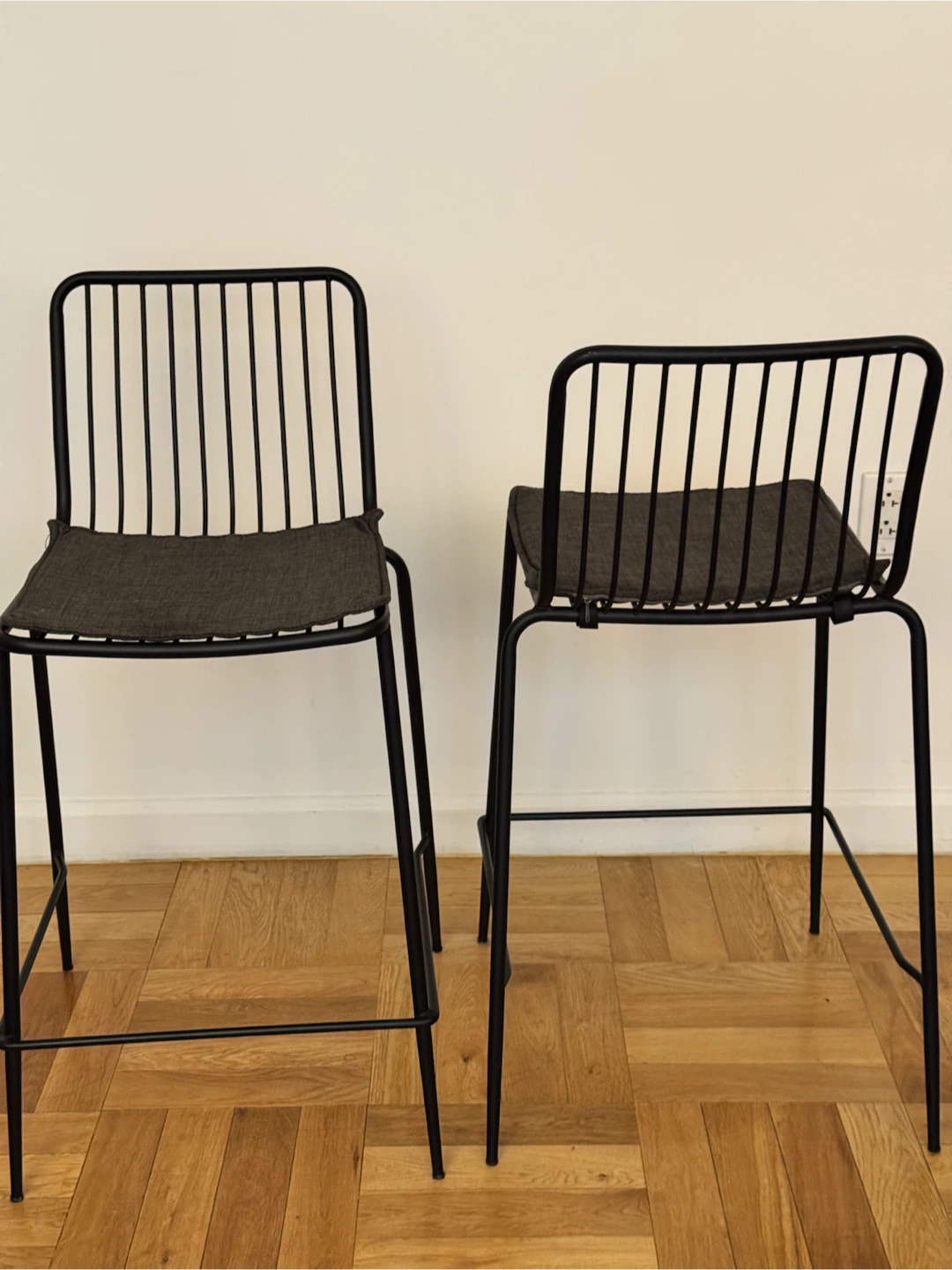Set of 2 Black Metal Bar Stools - photo 3