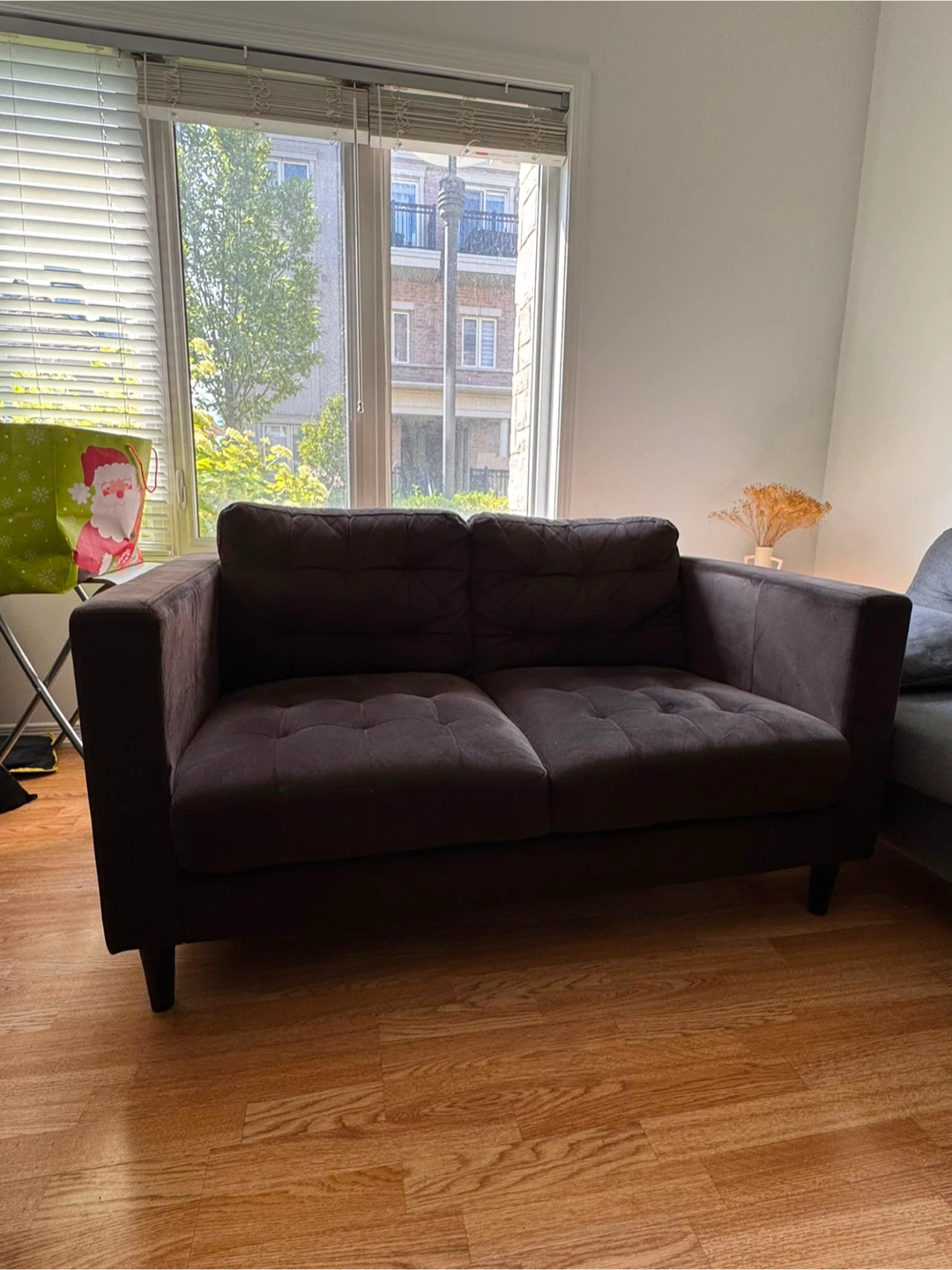 Dark Brown Loveseat Sofa