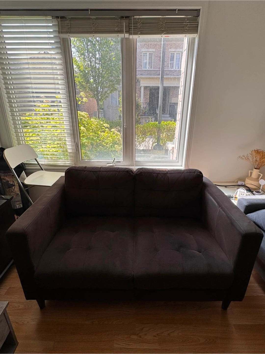 Dark Brown Loveseat Sofa - photo 2