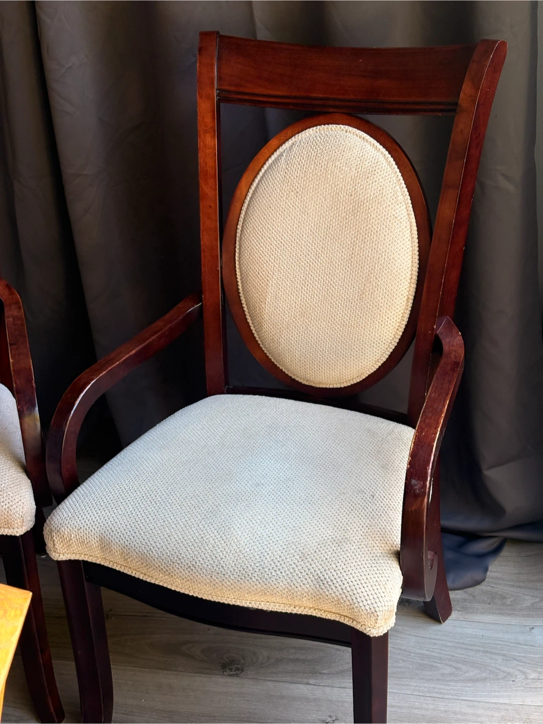 Set of Two Dark Wood Armchairs - photo 2
