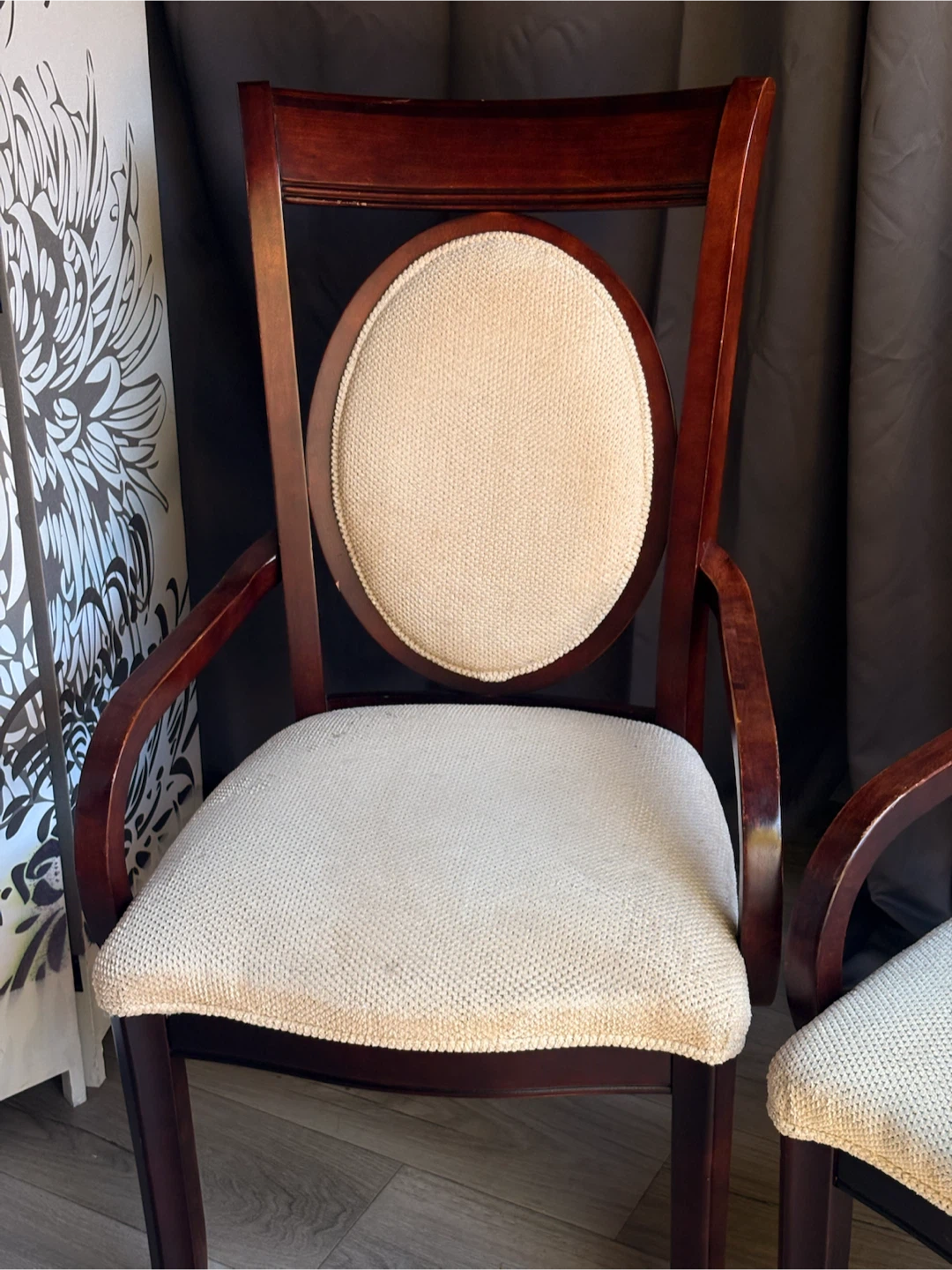 Set of Two Dark Wood Armchairs - photo 3