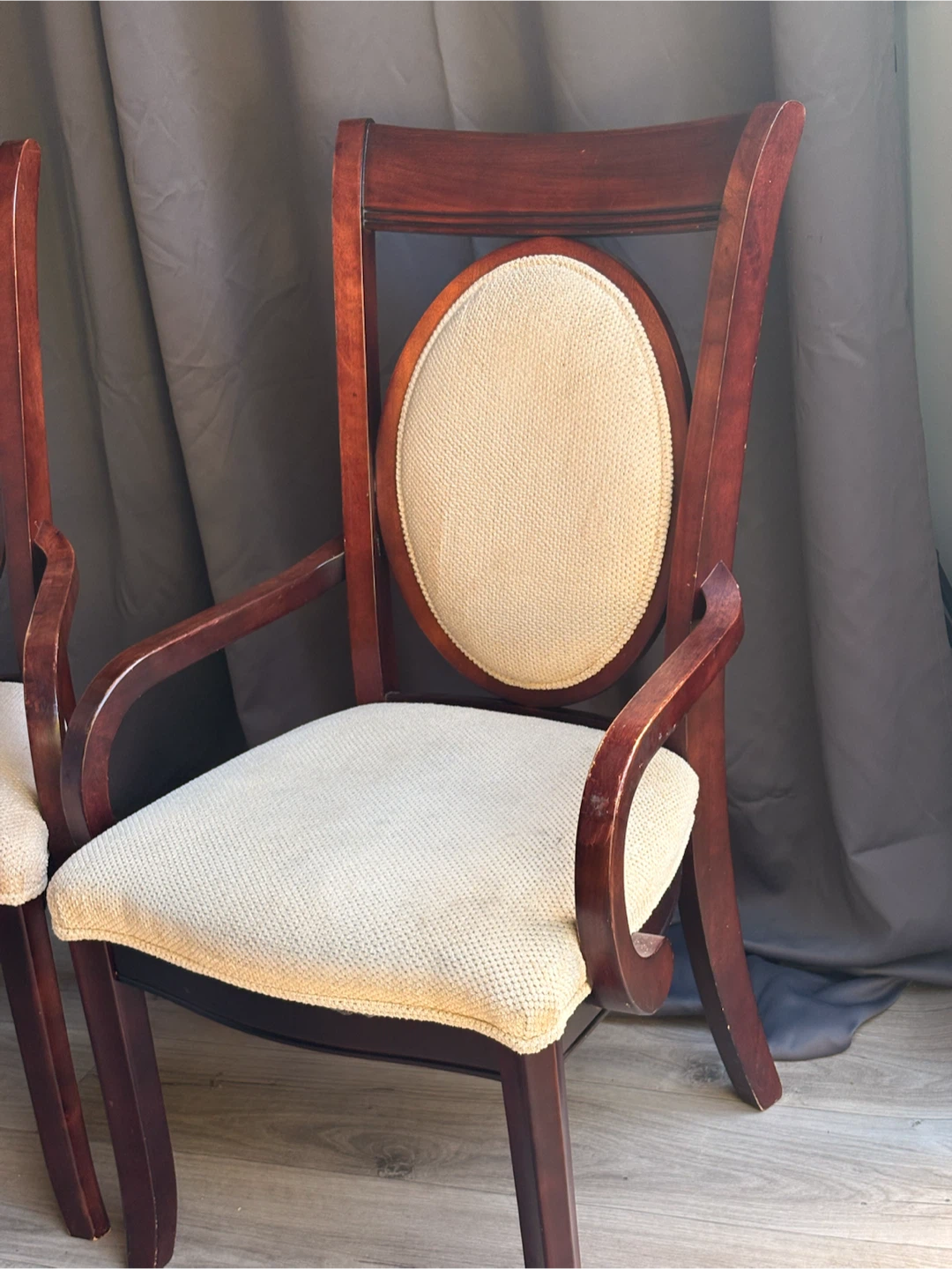 Set of Two Dark Wood Armchairs - photo 4