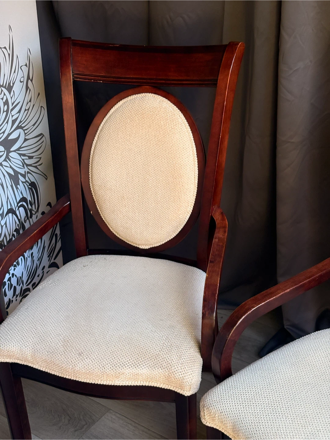 Set of Two Dark Wood Armchairs - photo 5