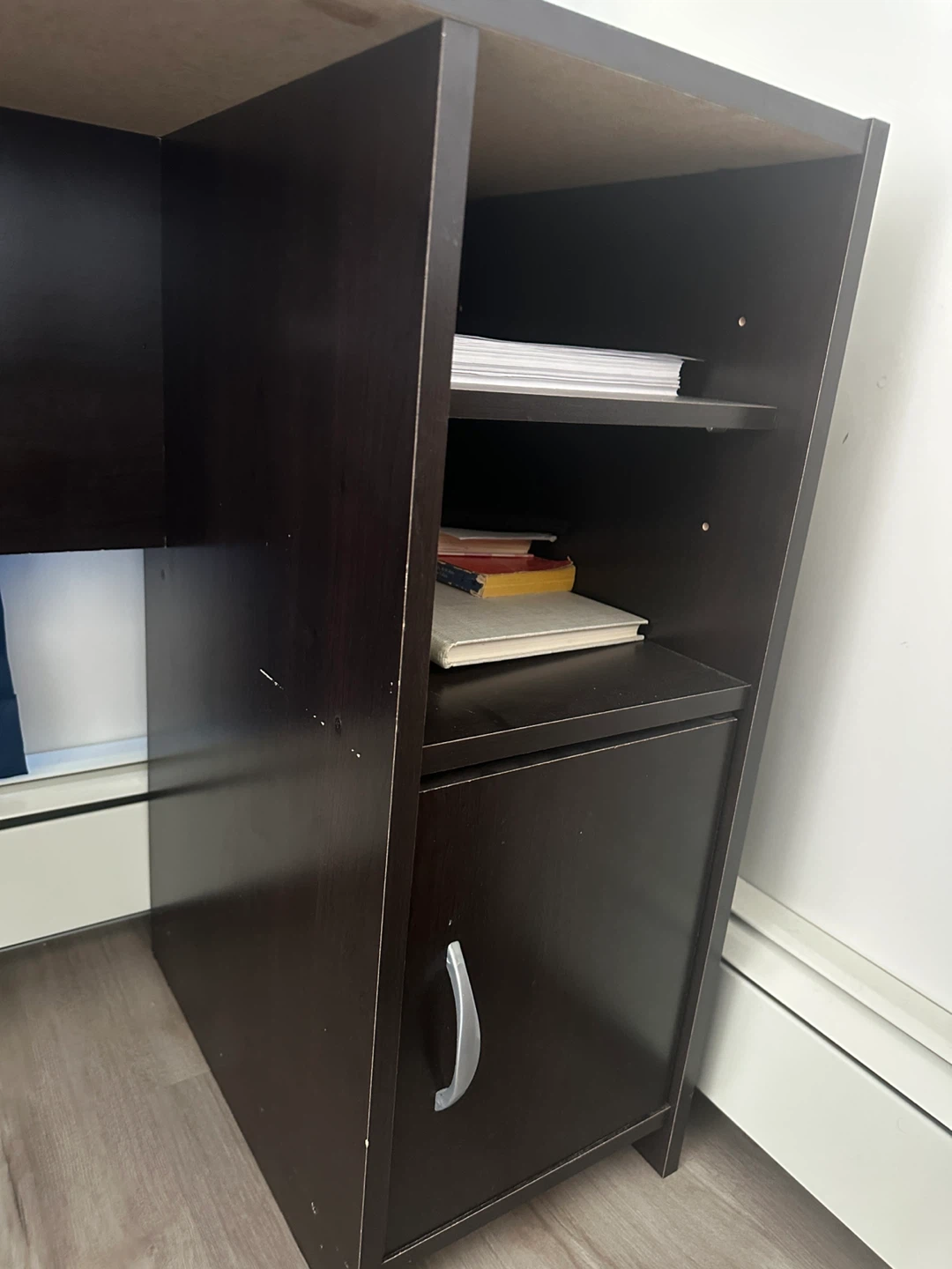 Black Writing Desk with Storage Shelves - photo 2