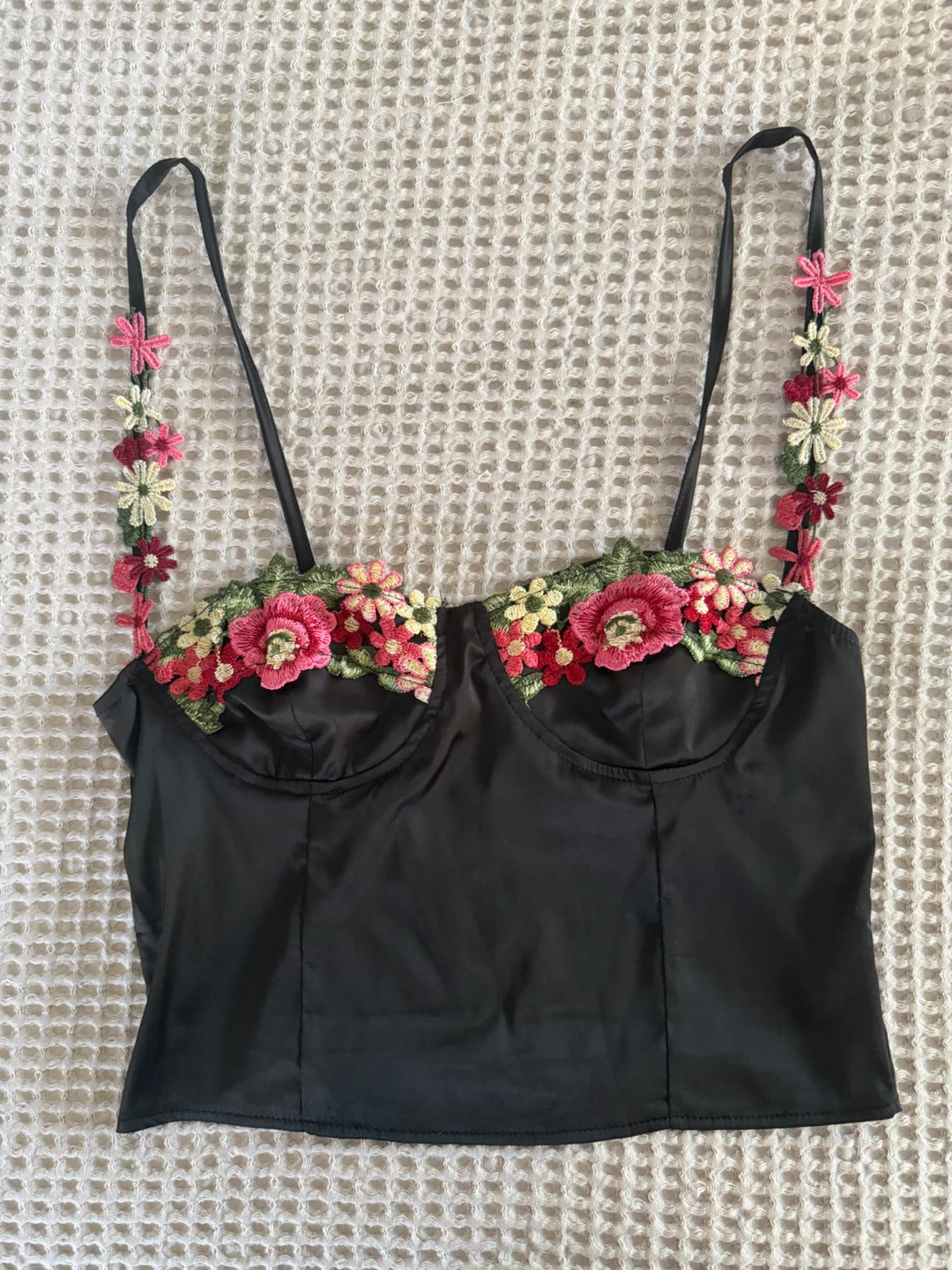 Floral Embroidered Corset Top
