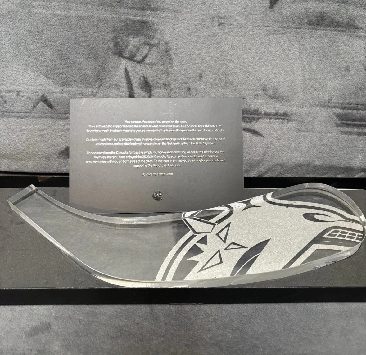 Vancouver Canucks Season holder – Reclaimed Rogers Arena Glass - photo 2