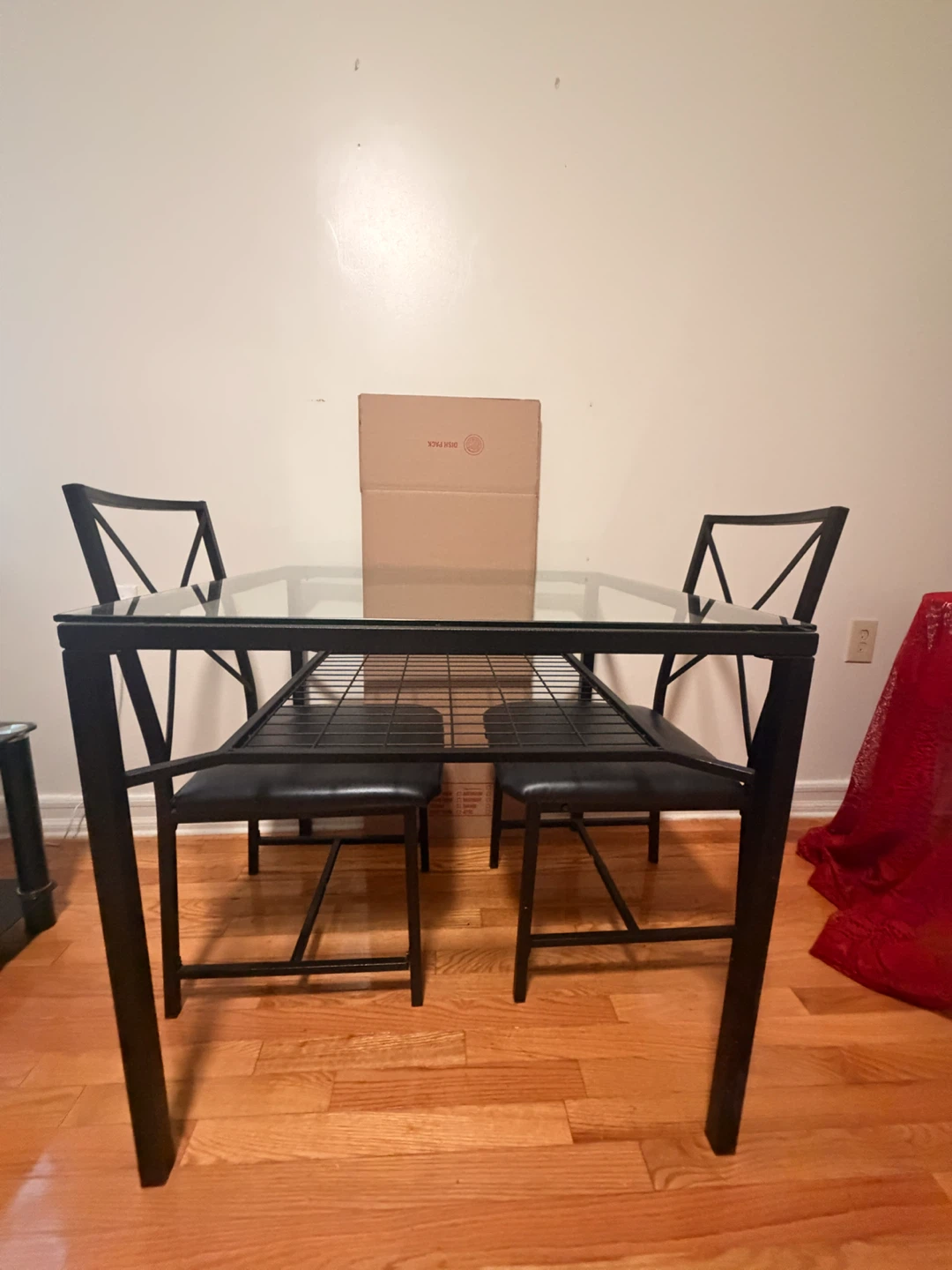 Glass Dining Table with 2 Chairs