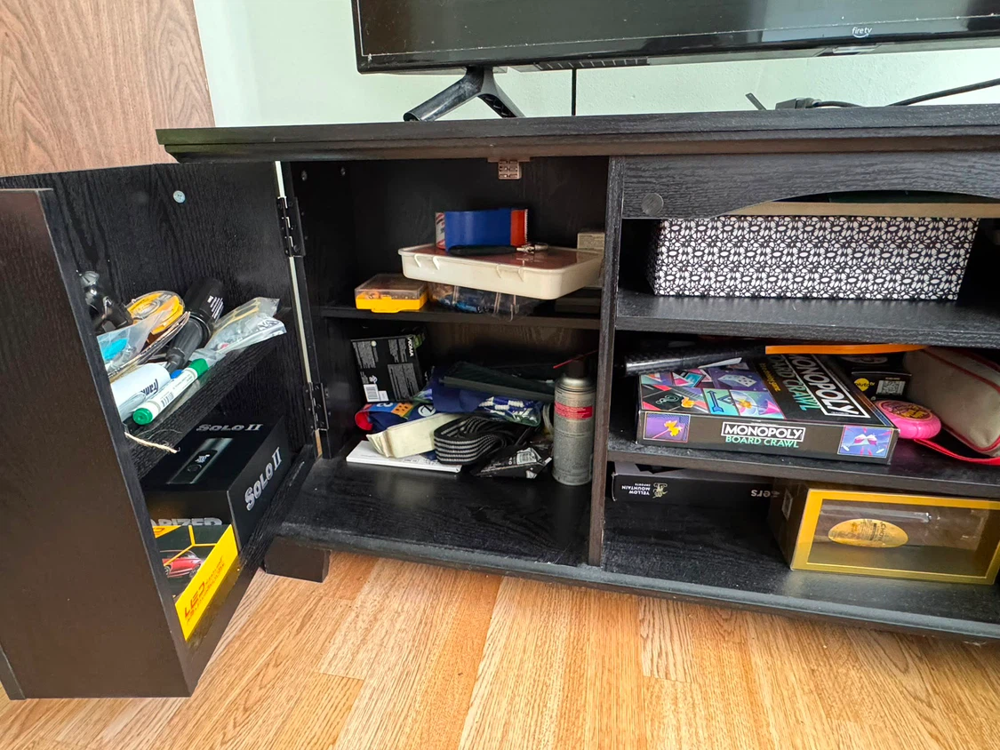 Black TV Media Console - photo 3