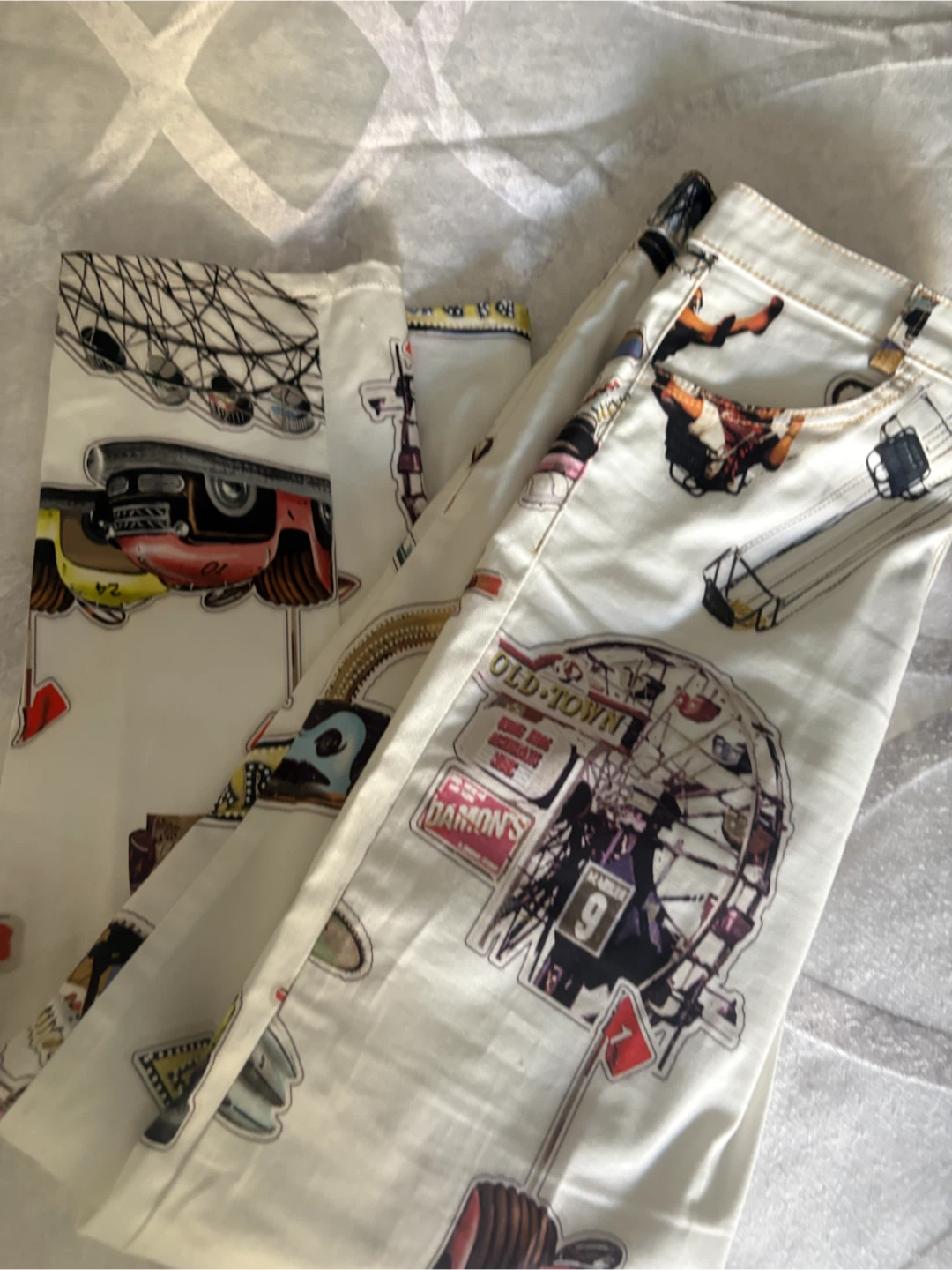 Tricot: White Country Fair Themed Pants - Size 8 - photo 5