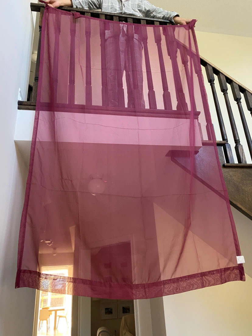 Burgundy Red Sheer Curtains (1 Pair)