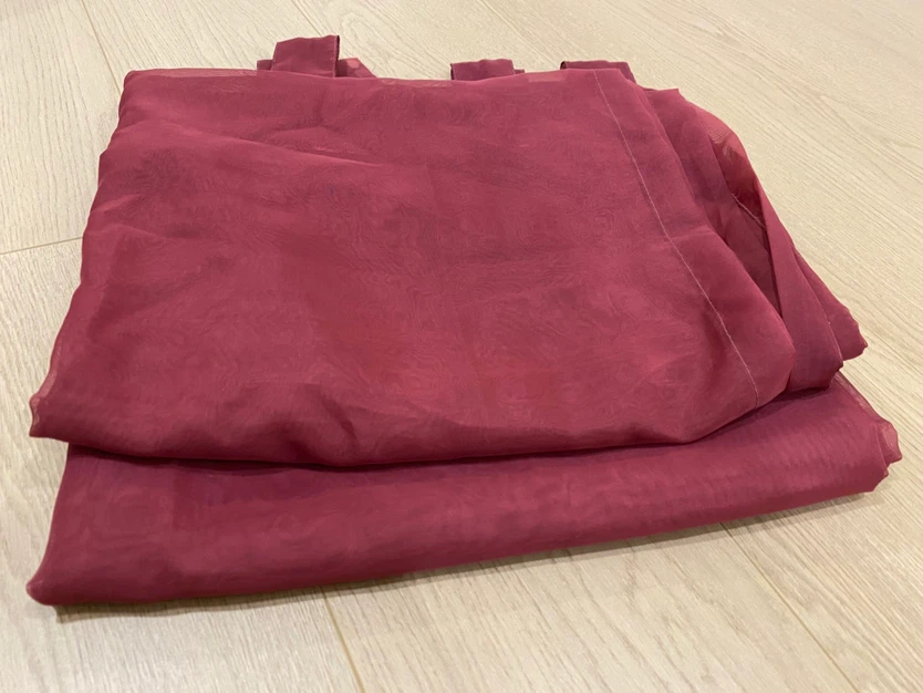 Burgundy Red Sheer Curtains (1 Pair) - photo 2
