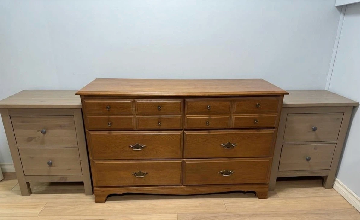 Wooden Dresser with Nightstands