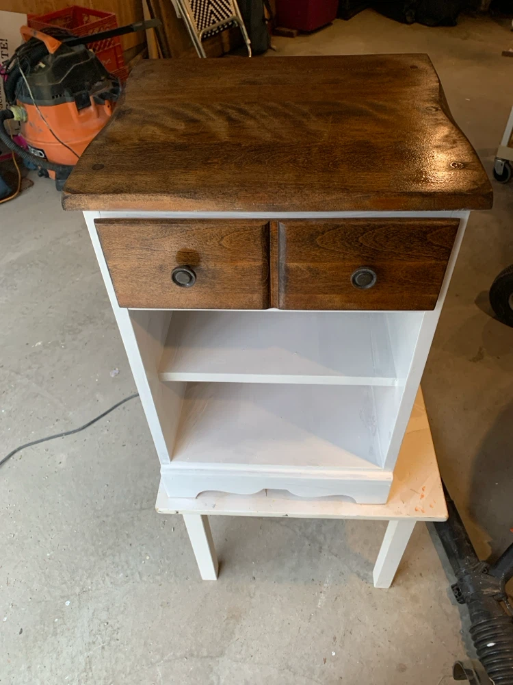 Wooden Side Table with Two Drawers