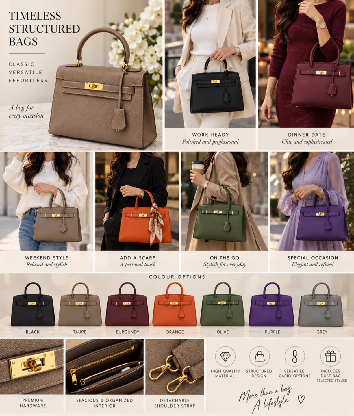 Timeless Structured &K Handbag