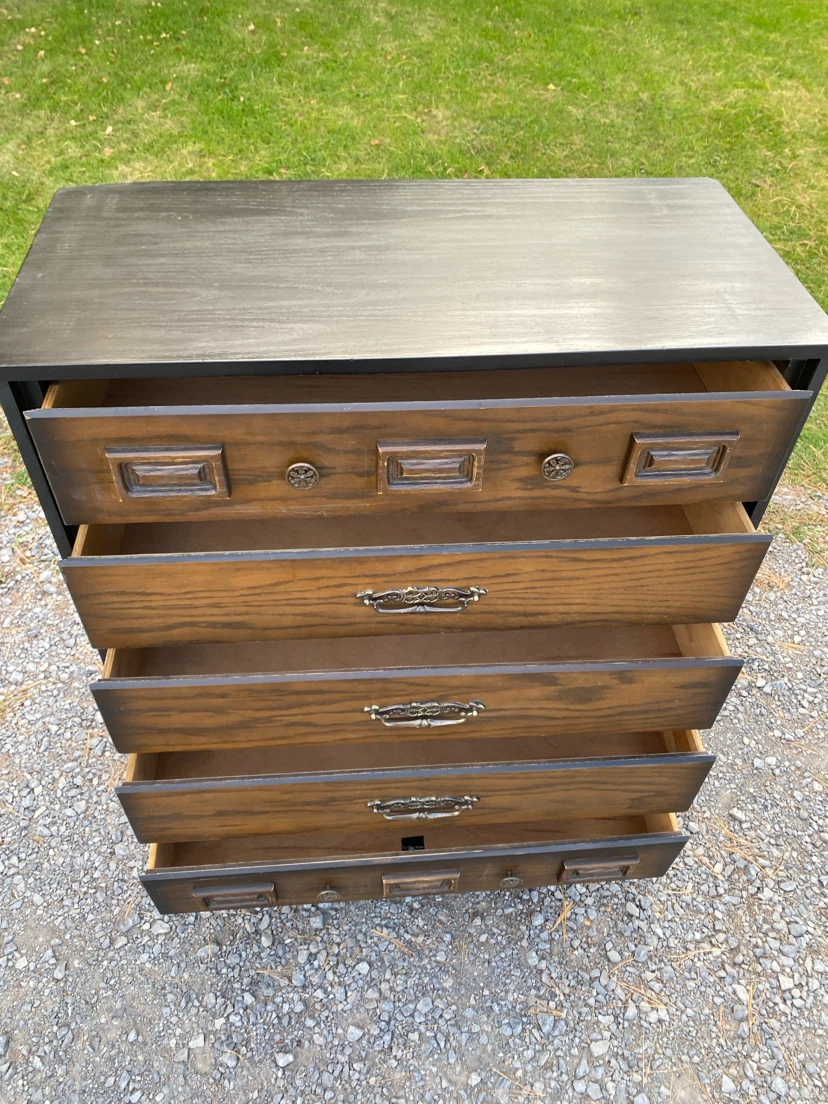 Vintage Oak Wood Highboy Dresser (CAN DELIVER) - photo 5
