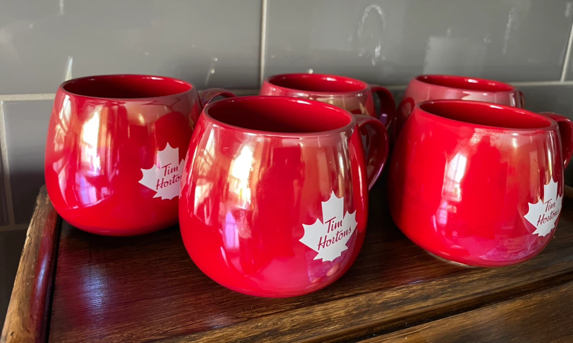 Set of 5 Tim Hortons Red iridescent Mugs - photo 2