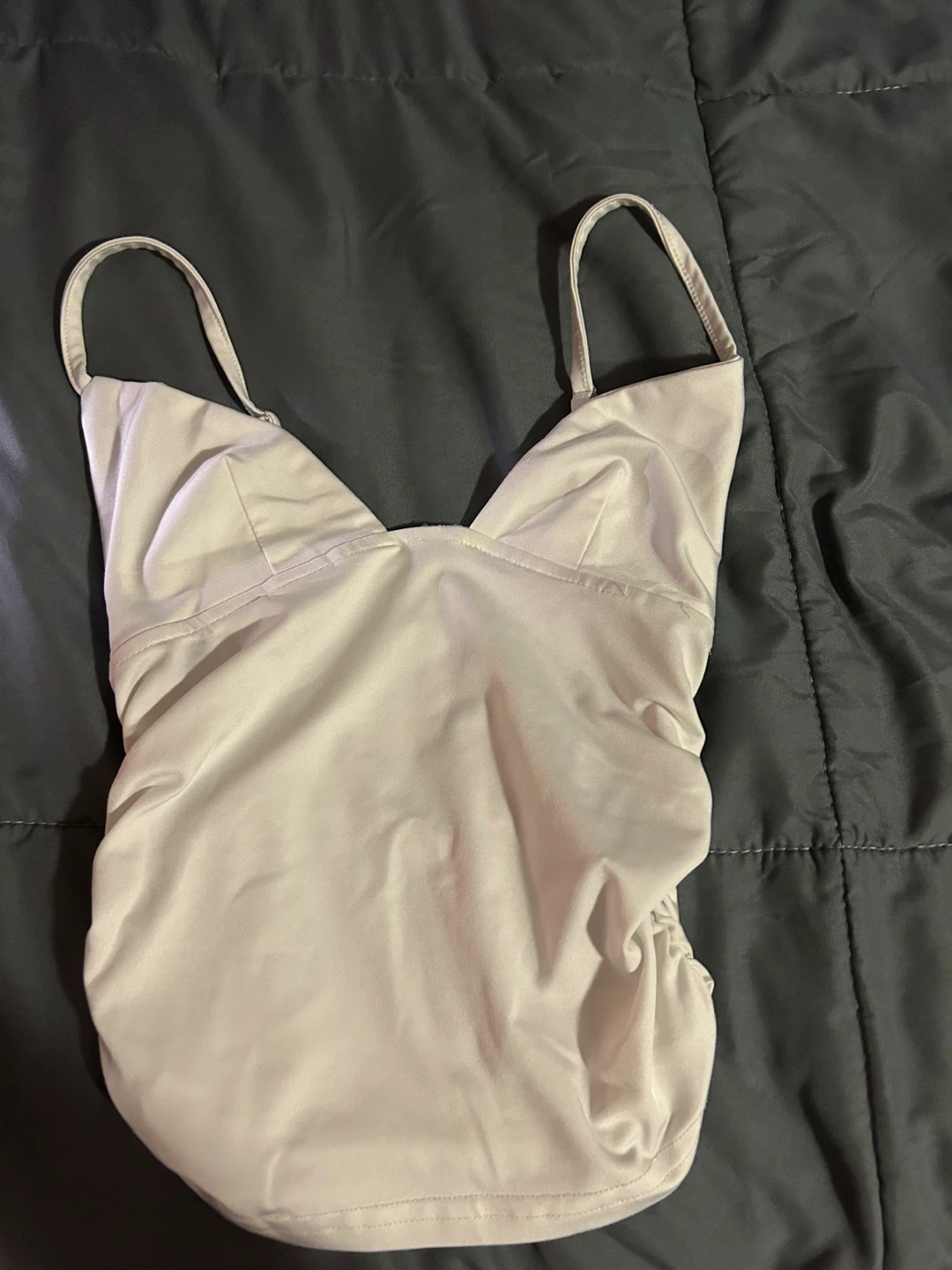 White ruched camisole top