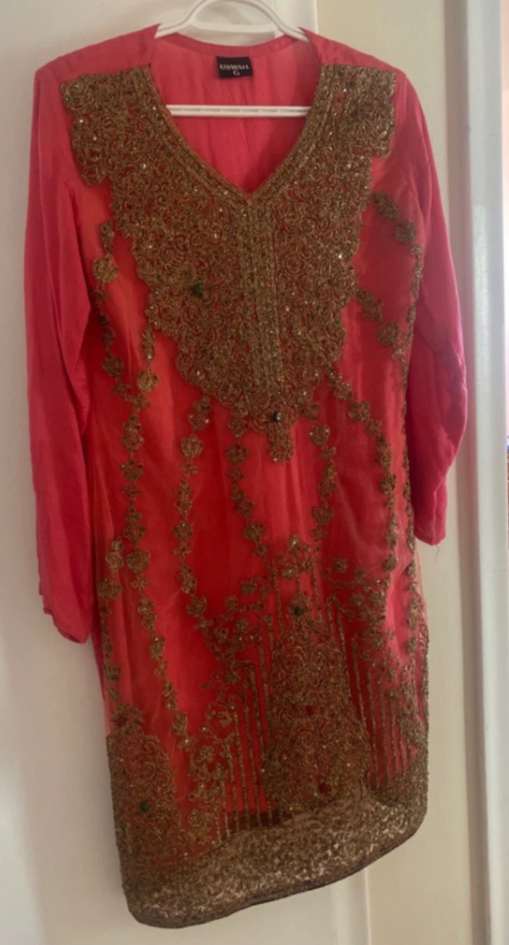 Dress/ Uswah Pink Embroidered Kurti