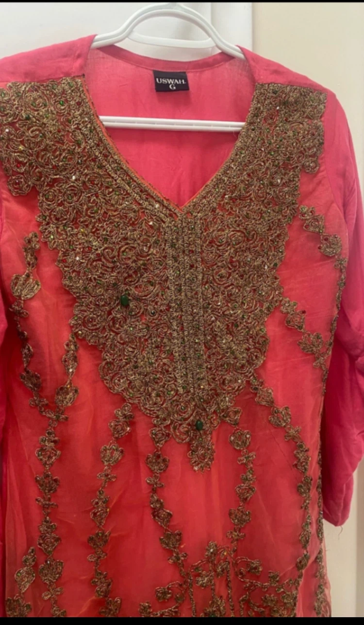 Dress/ Uswah Pink Embroidered Kurti - photo 2