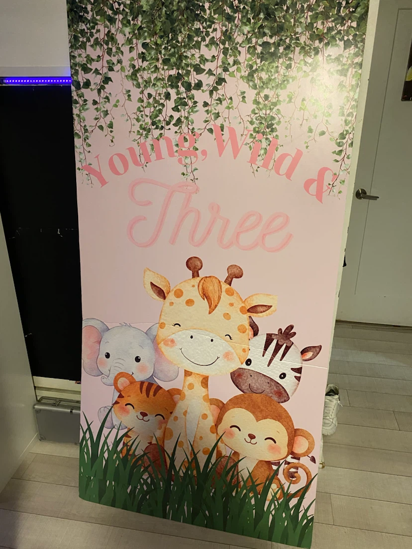Young, Wild & Three Birthday Party Backdrop