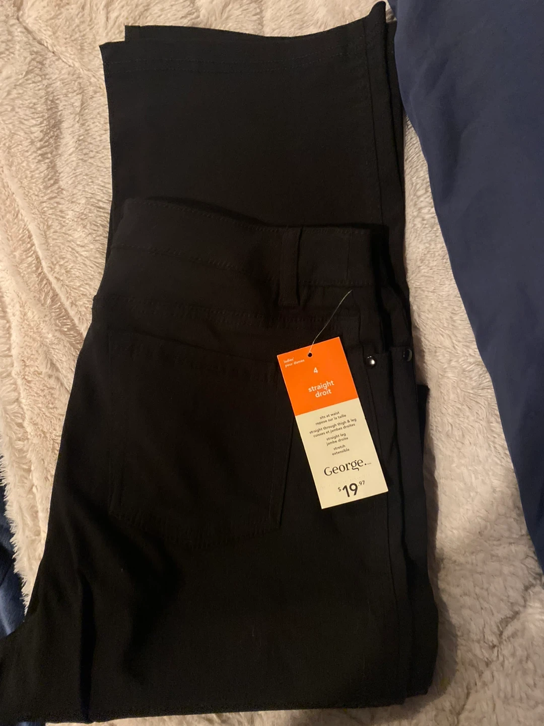 George Ladies' Straight Leg Pants Black