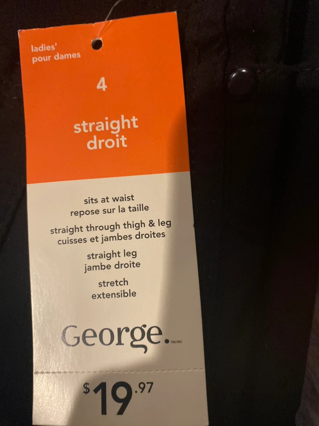 George Ladies' Straight Leg Pants Black - photo 2