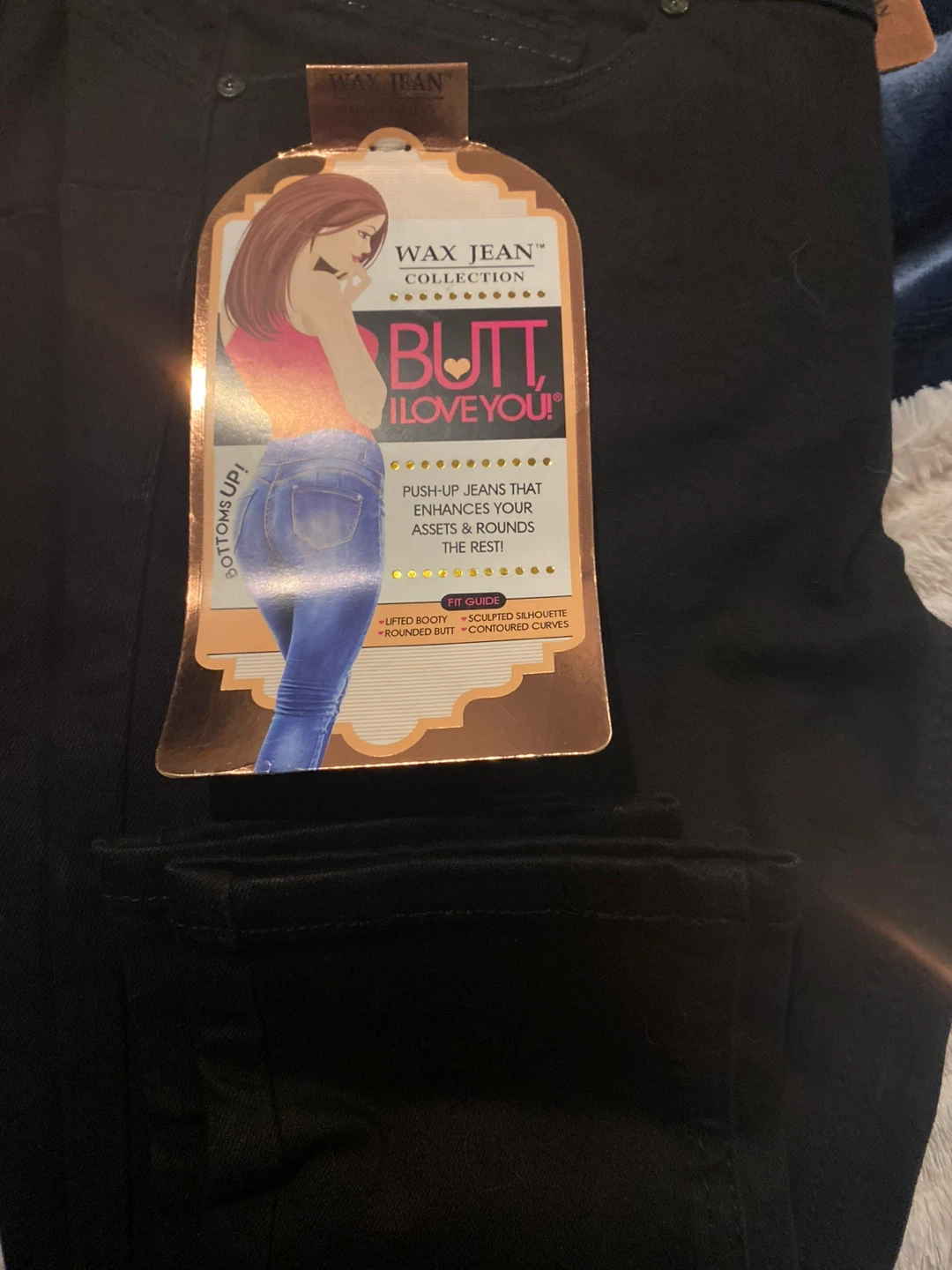 Wax Jean Butt, I Love You! Skinny Jeans - Black, Size 7 - photo 3