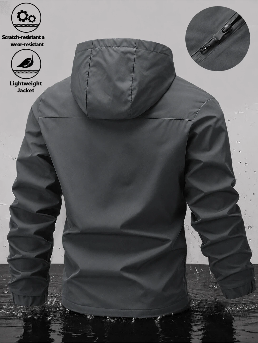 Grey Lightweight Hooded Jacket - photo 2