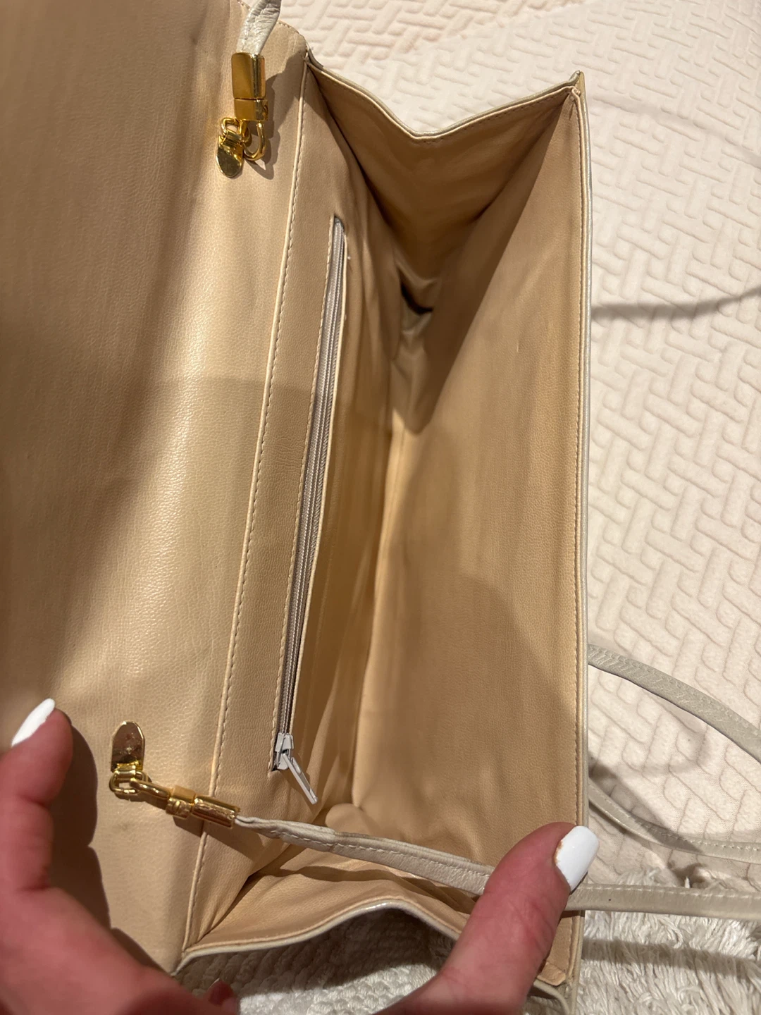 Vintage Beige Bow Shoulder Bag - photo 4