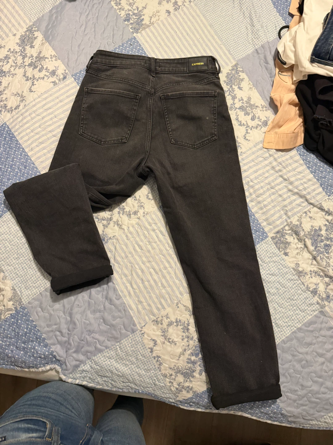 Express Black Distressed Jeans