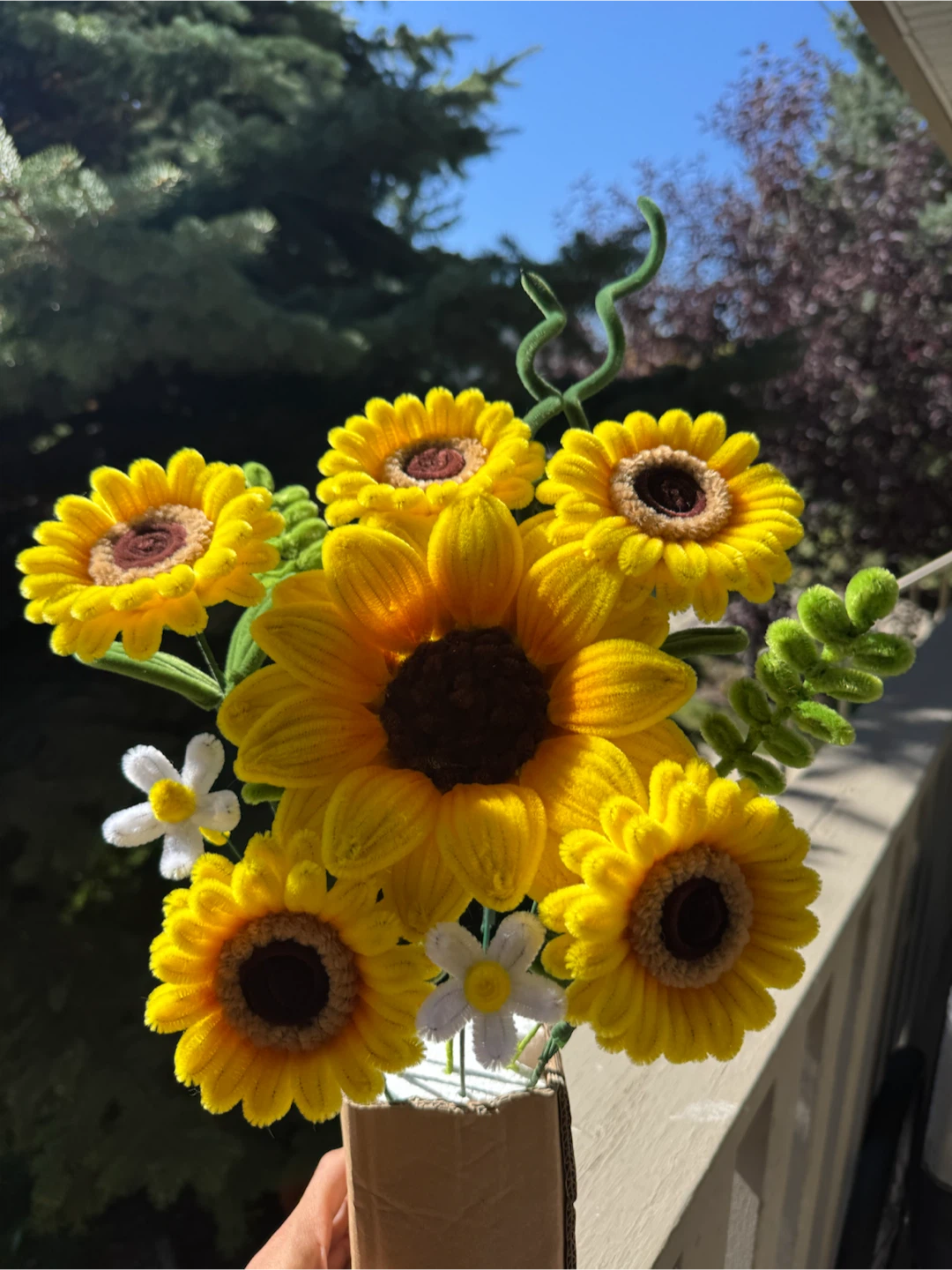 Handmade Pipe Cleaner Sunflower Bouquet