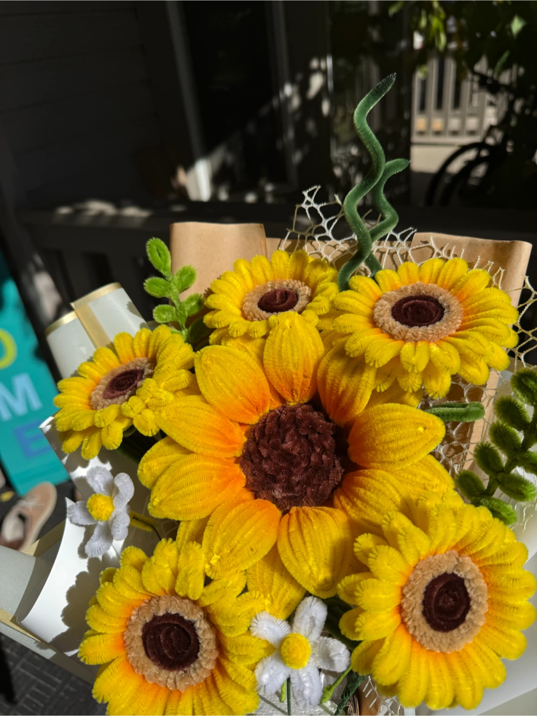 Handmade Pipe Cleaner Sunflower Bouquet - photo 3