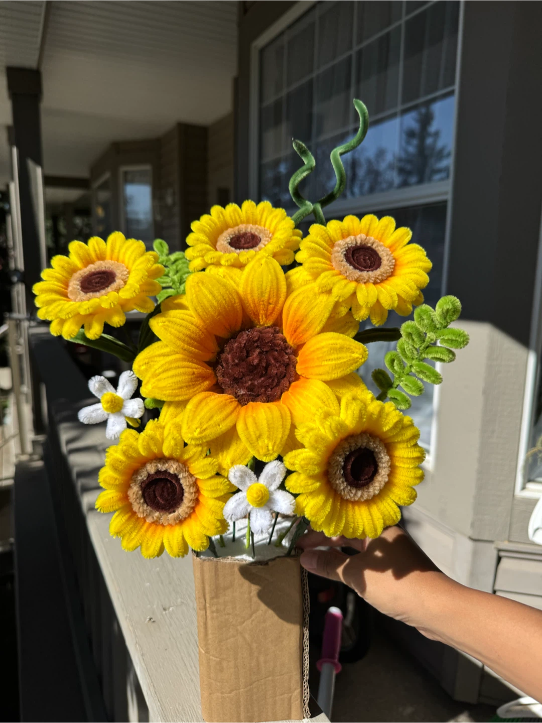 Handmade Pipe Cleaner Sunflower Bouquet - photo 4