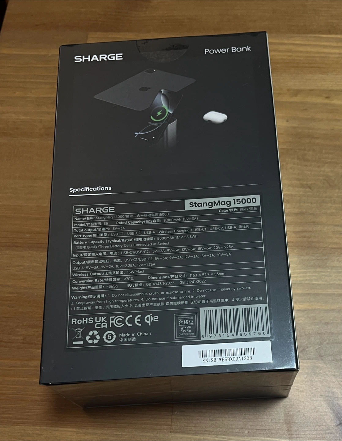 New SHARGE 100W 15000Mah qi2 Power Bank MagSafe iPhone - photo 2
